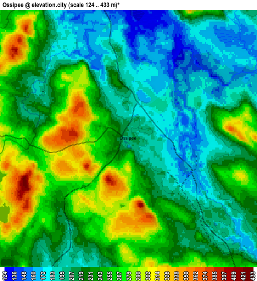 Zoom OUT 2x Ossipee, United States elevation map