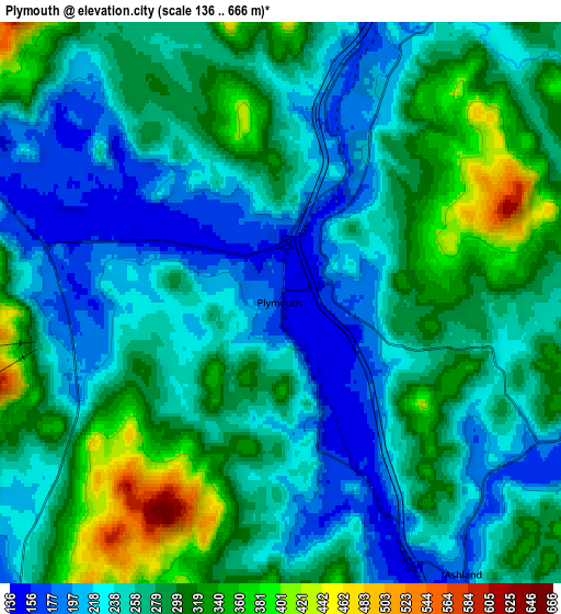 Zoom OUT 2x Plymouth, United States elevation map