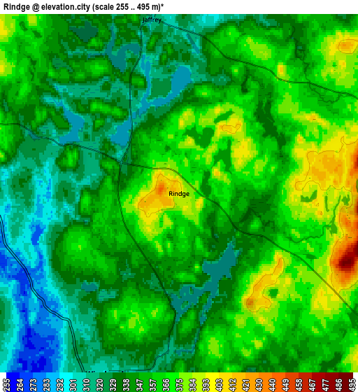 Zoom OUT 2x Rindge, United States elevation map