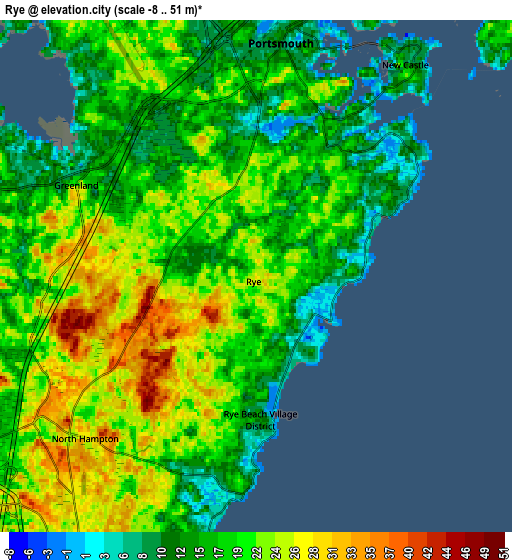 Zoom OUT 2x Rye, United States elevation map