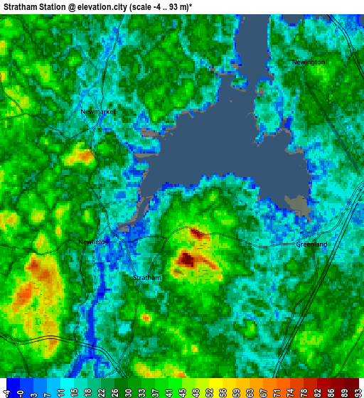 Zoom OUT 2x Stratham Station, United States elevation map