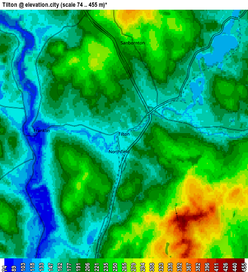 Zoom OUT 2x Tilton, United States elevation map