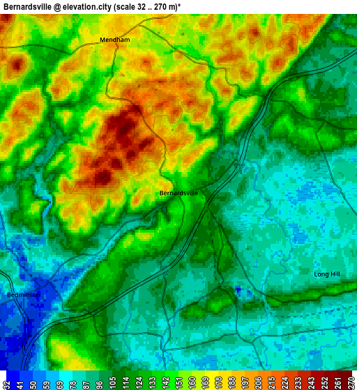 Zoom OUT 2x Bernardsville, United States elevation map