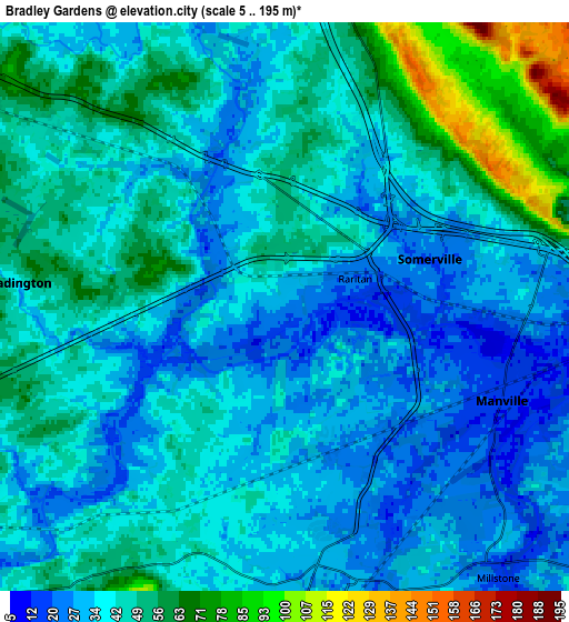 Zoom OUT 2x Bradley Gardens, United States elevation map