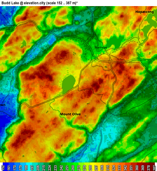 Zoom OUT 2x Budd Lake, United States elevation map