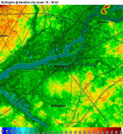 Zoom OUT 2x Burlington, United States elevation map