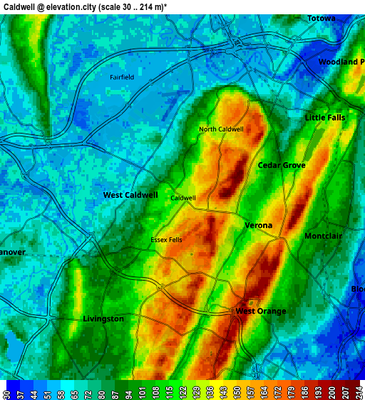 Zoom OUT 2x Caldwell, United States elevation map