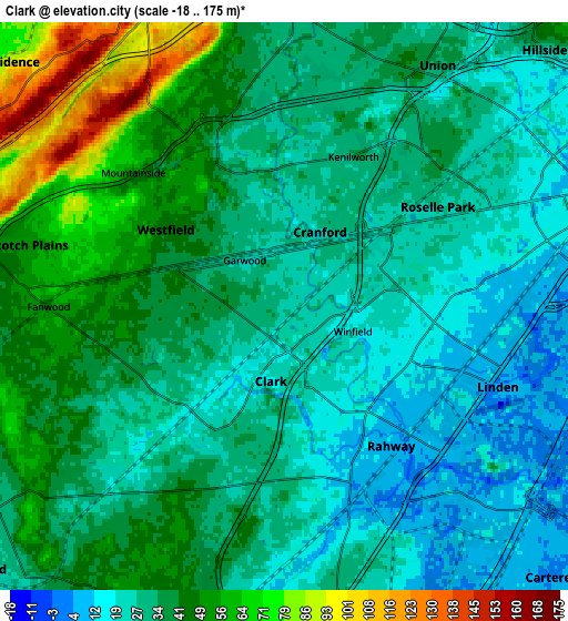 Zoom OUT 2x Clark, United States elevation map