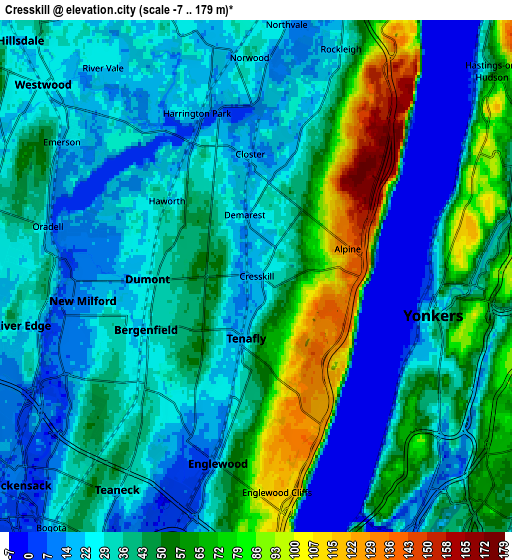 Zoom OUT 2x Cresskill, United States elevation map