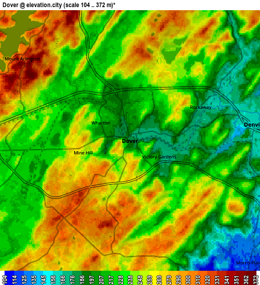 Zoom OUT 2x Dover, United States elevation map