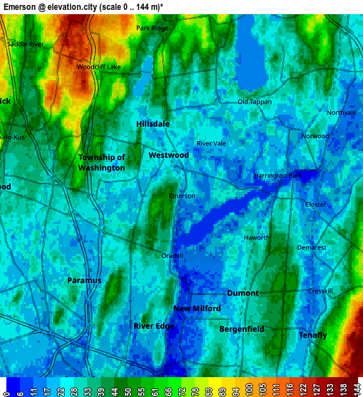 Zoom OUT 2x Emerson, United States elevation map