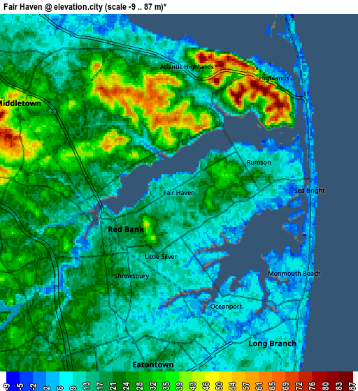 Zoom OUT 2x Fair Haven, United States elevation map