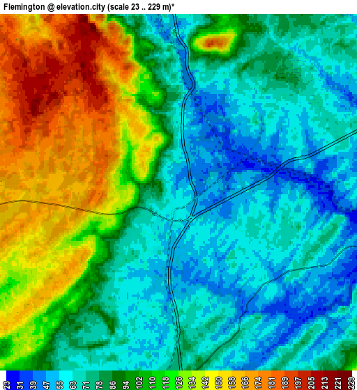 Zoom OUT 2x Flemington, United States elevation map