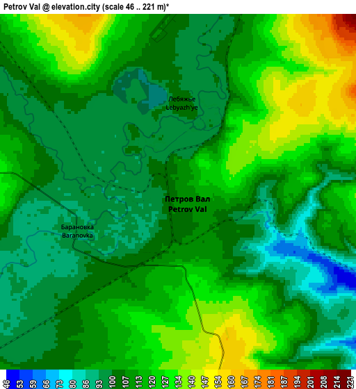 Zoom OUT 2x Petrov Val, Russia elevation map