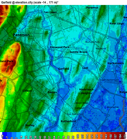 Zoom OUT 2x Garfield, United States elevation map