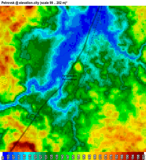 Zoom OUT 2x Petrovsk, Russia elevation map