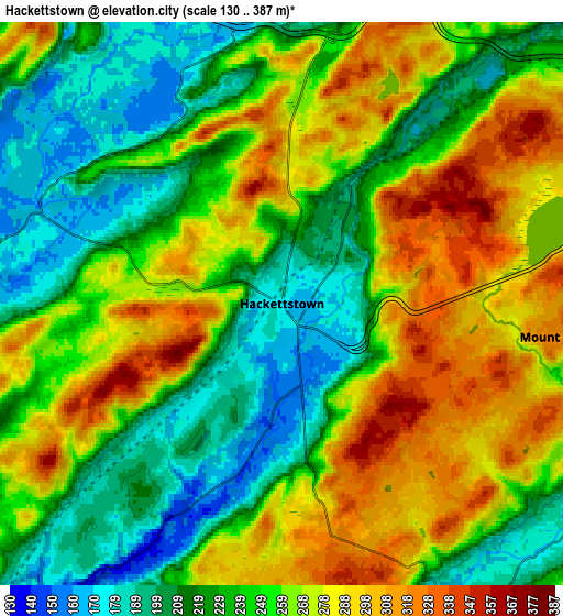 Zoom OUT 2x Hackettstown, United States elevation map