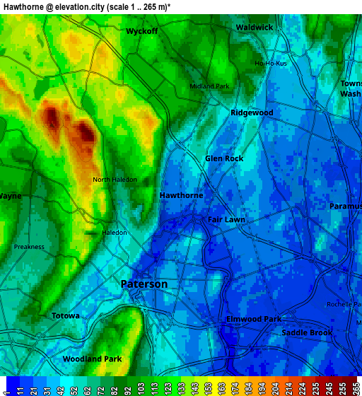 Zoom OUT 2x Hawthorne, United States elevation map