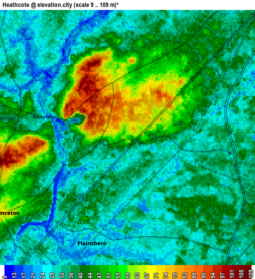 Zoom OUT 2x Heathcote, United States elevation map