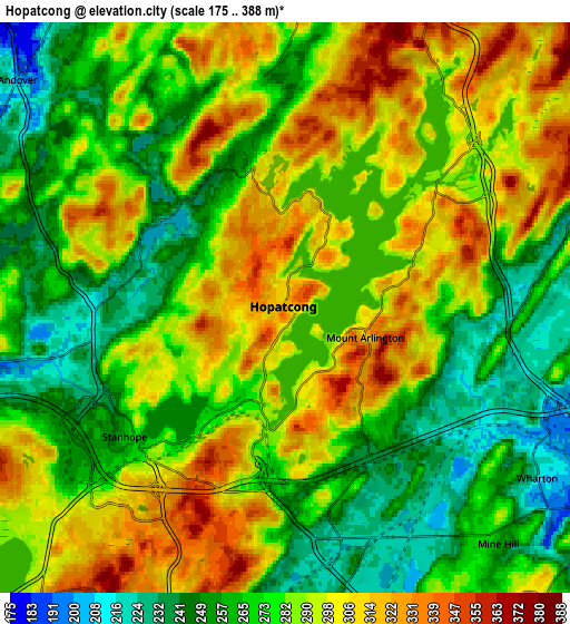 Zoom OUT 2x Hopatcong, United States elevation map