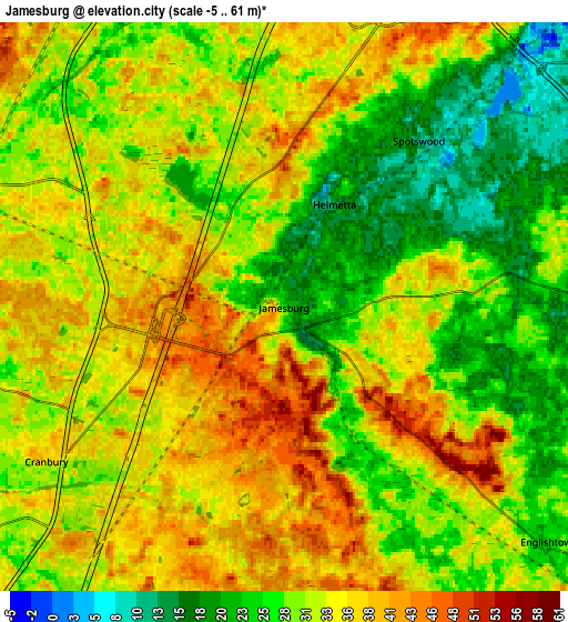 Zoom OUT 2x Jamesburg, United States elevation map