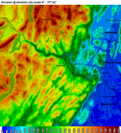 Zoom OUT 2x Kinnelon, United States elevation map