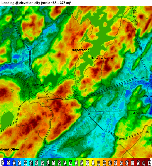 Zoom OUT 2x Landing, United States elevation map