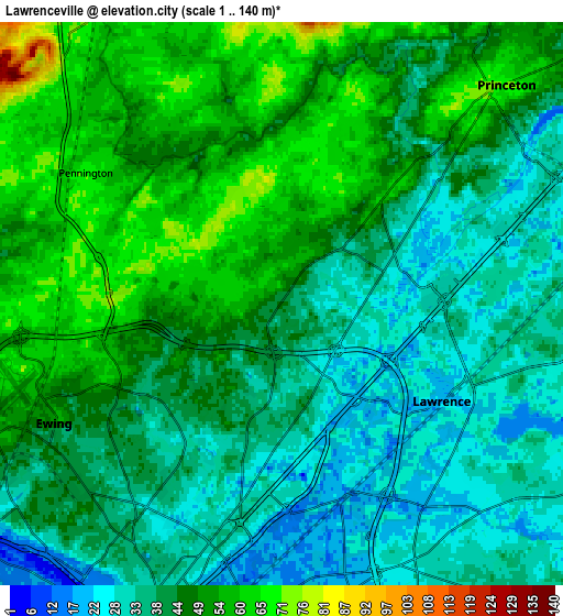 Zoom OUT 2x Lawrenceville, United States elevation map