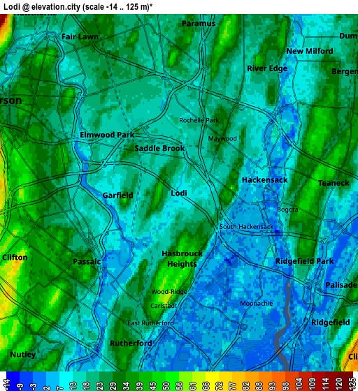 Zoom OUT 2x Lodi, United States elevation map