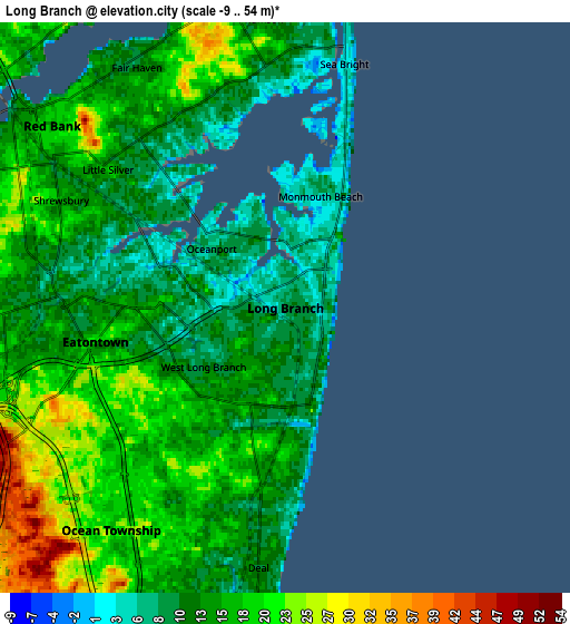 Zoom OUT 2x Long Branch, United States elevation map