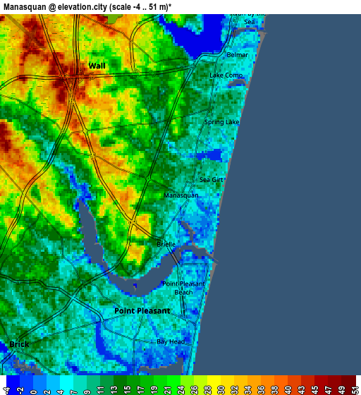 Zoom OUT 2x Manasquan, United States elevation map