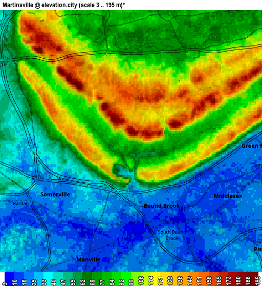 Zoom OUT 2x Martinsville, United States elevation map