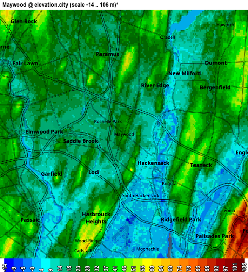 Zoom OUT 2x Maywood, United States elevation map