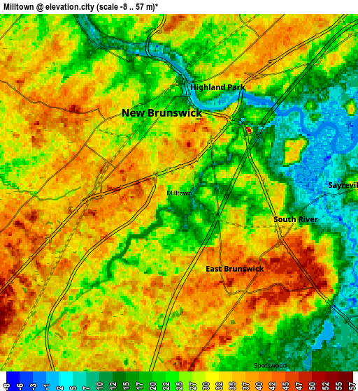 Zoom OUT 2x Milltown, United States elevation map