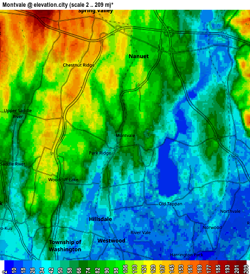 Zoom OUT 2x Montvale, United States elevation map