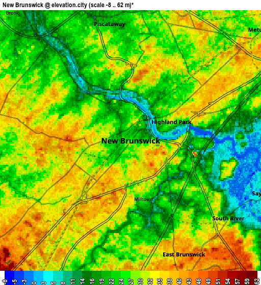 Zoom OUT 2x New Brunswick, United States elevation map
