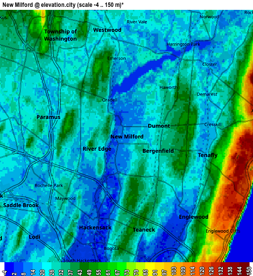 Zoom OUT 2x New Milford, United States elevation map