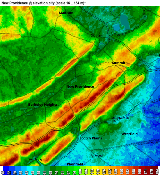 Zoom OUT 2x New Providence, United States elevation map