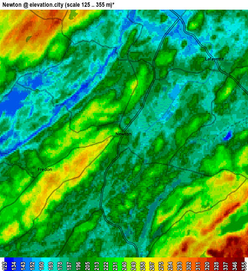 Zoom OUT 2x Newton, United States elevation map