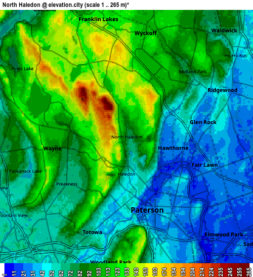 Zoom OUT 2x North Haledon, United States elevation map