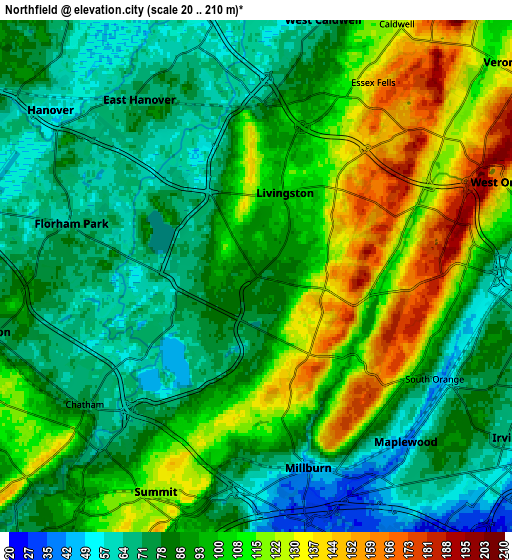 Zoom OUT 2x Northfield, United States elevation map