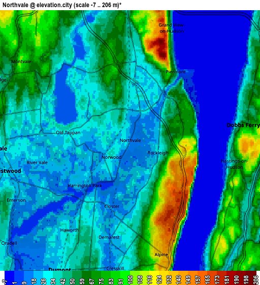 Zoom OUT 2x Northvale, United States elevation map