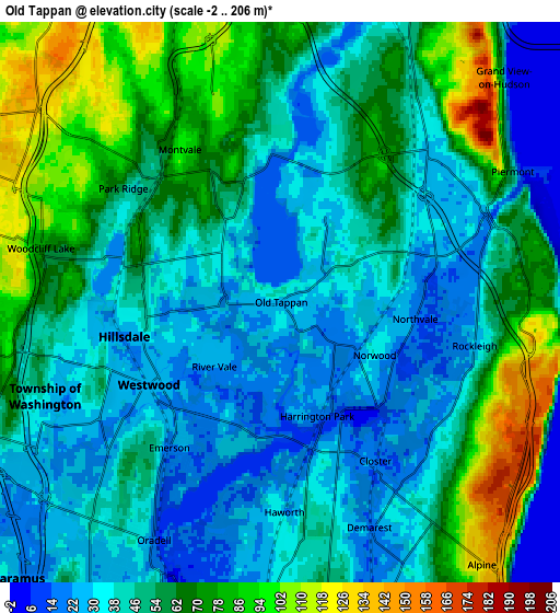 Zoom OUT 2x Old Tappan, United States elevation map