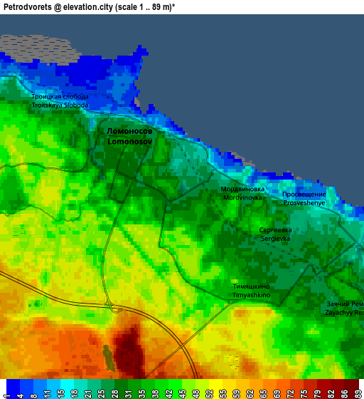Zoom OUT 2x Petrodvorets, Russia elevation map
