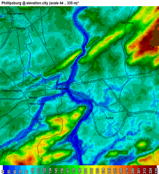 Zoom OUT 2x Phillipsburg, United States elevation map