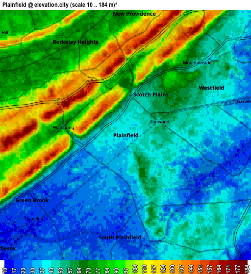 Zoom OUT 2x Plainfield, United States elevation map