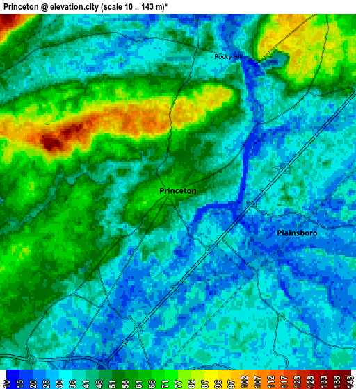 Zoom OUT 2x Princeton, United States elevation map