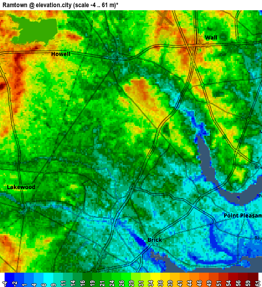 Zoom OUT 2x Ramtown, United States elevation map