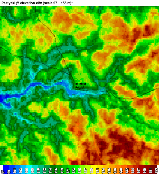 Zoom OUT 2x Pestyaki, Russia elevation map