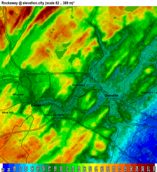 Zoom OUT 2x Rockaway, United States elevation map